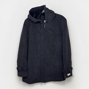 St. John's Bay New with Tags 2x Wool Cashmere Blend Women Hooded Jacket Coat Zip
